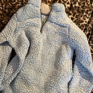 Blue Fuzzy Sherpa Jacket